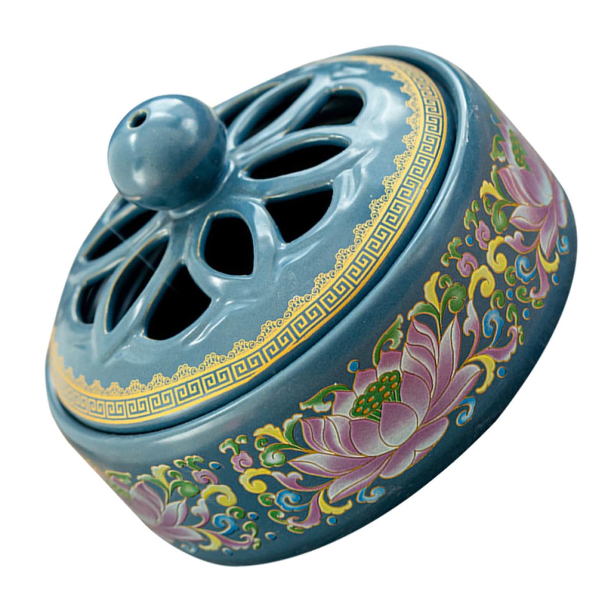 Porta Bastoncini di Incenso in Ceramica Pratica e Leggera Design Loto per Templi e Decorazione della Stanza Yoga