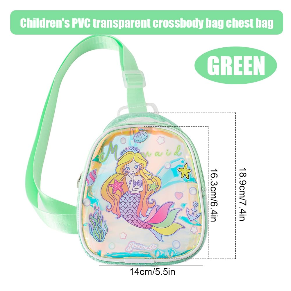 LEBKFT 1 szt. Jednorożec syrenka torba na ramię PVC przezroczysta torba crossbody mini portfel torba podróżna plaża podróż zamek błyskawiczny przezroczysta torebka do przechowywania telefonu