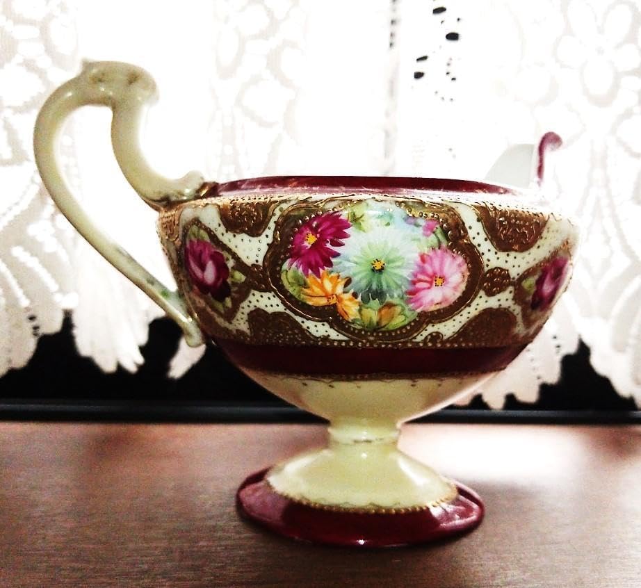 Amazon.co.jp: オールドノリタケ 花文 金盛 大クリーマー メープル 