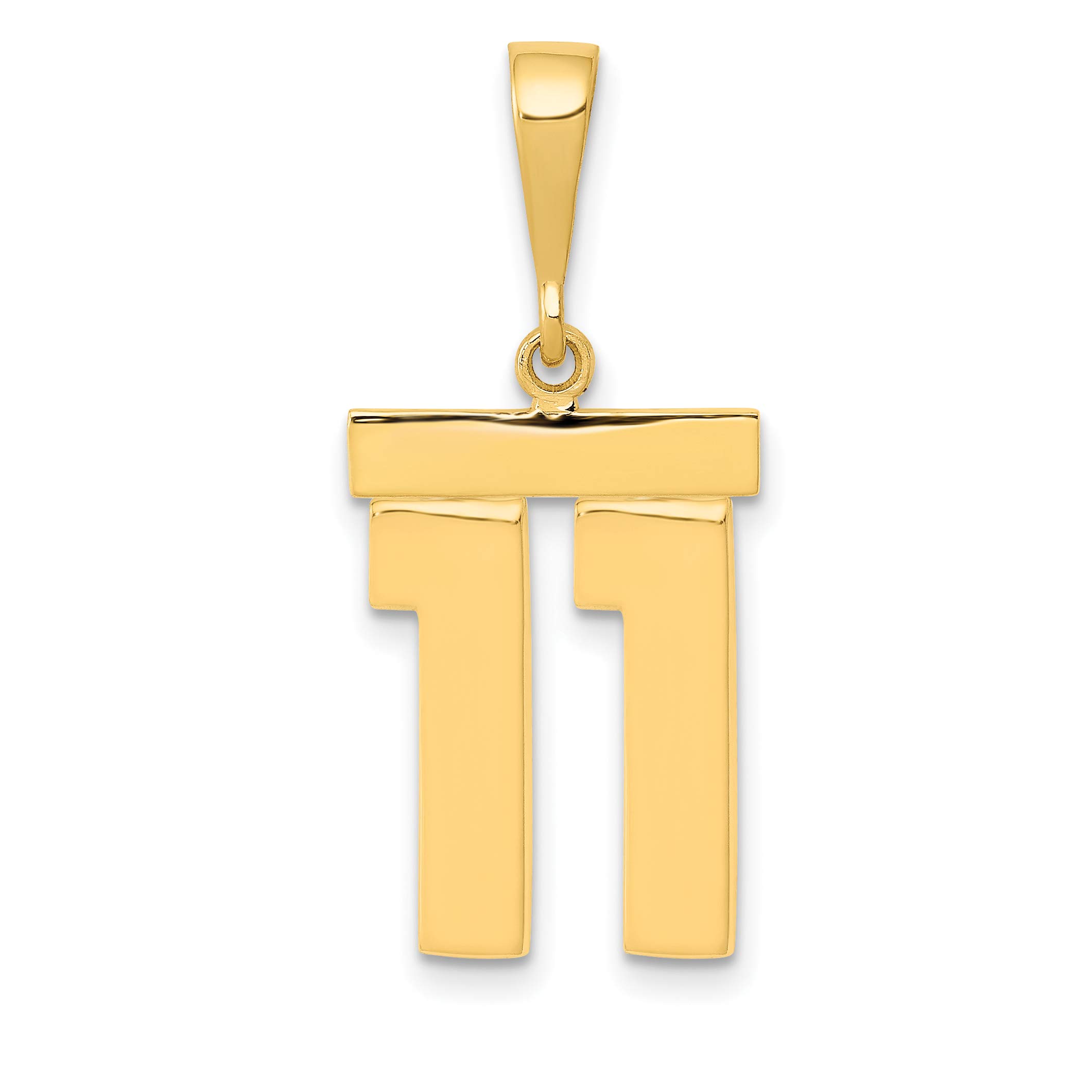 14k Yellow Gold Medium Polished Number 11 Charm - 2.37gm