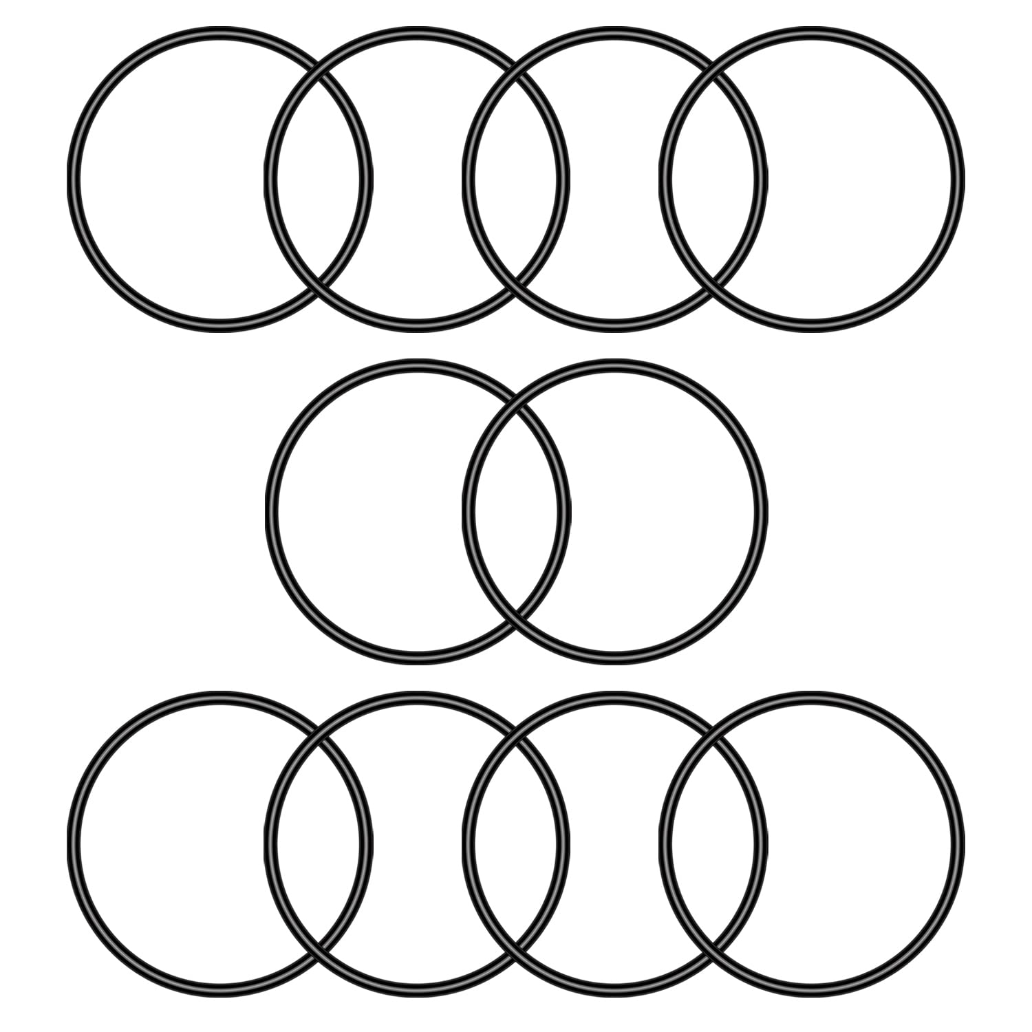 Othmro Nitrile Rubber Washers, O-Rings 53mm OD 50mm ID 1.5mm Width, Metric Buna-N Sealing Gasket for DIY Tap Sink, Pack of 50 — image 1