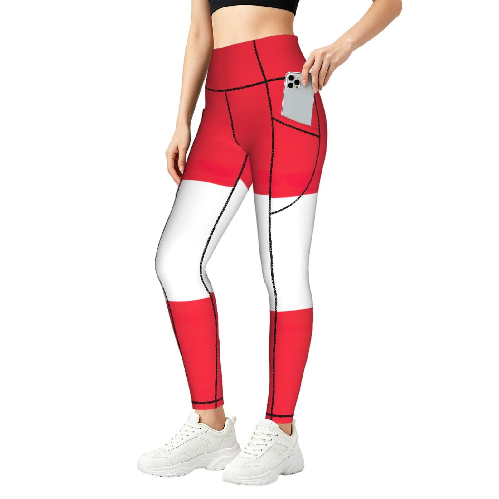 Leggings de gimnasio con bolsillos y estampado austriaco para mujer 8
