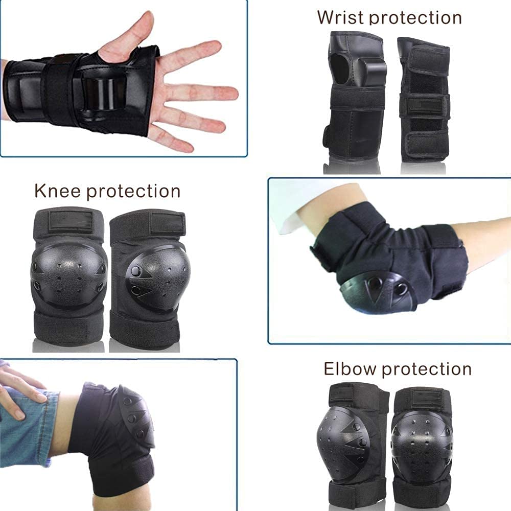 LoudSung Équipement de protection Genouillères, Coudières, Protège-poignets pour enfants, adolescents et adultes, Cyclisme, Skateboard Inline Skate Scooter