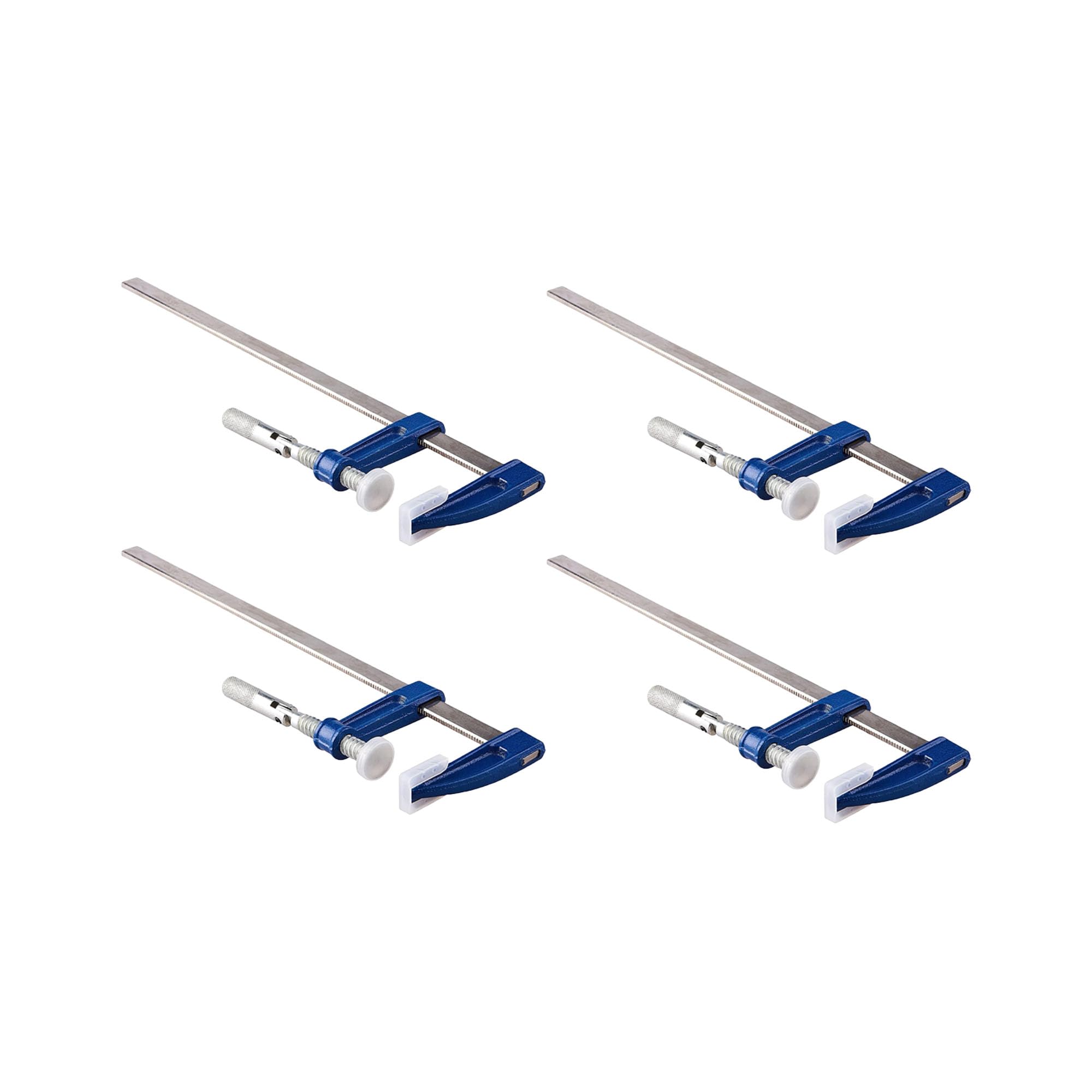 Bargains Crown Pack of 4 β F-Clamp 300 x 50 mm Heavy Duty Bar Clamps with Protective Jaw Covers Quick-Release Sliding Clamp Set for Woodworking Bricklaying & DIY Projects Steel F Type Clamp