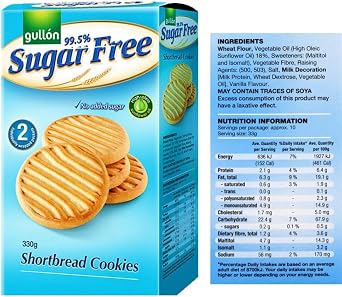 Alimos Box With Sugar Free Biscuits & Sweets Gift Pack – 4 Pack – Diabetic Friendly Shortbread, Chocolate & Vanilla Wafers