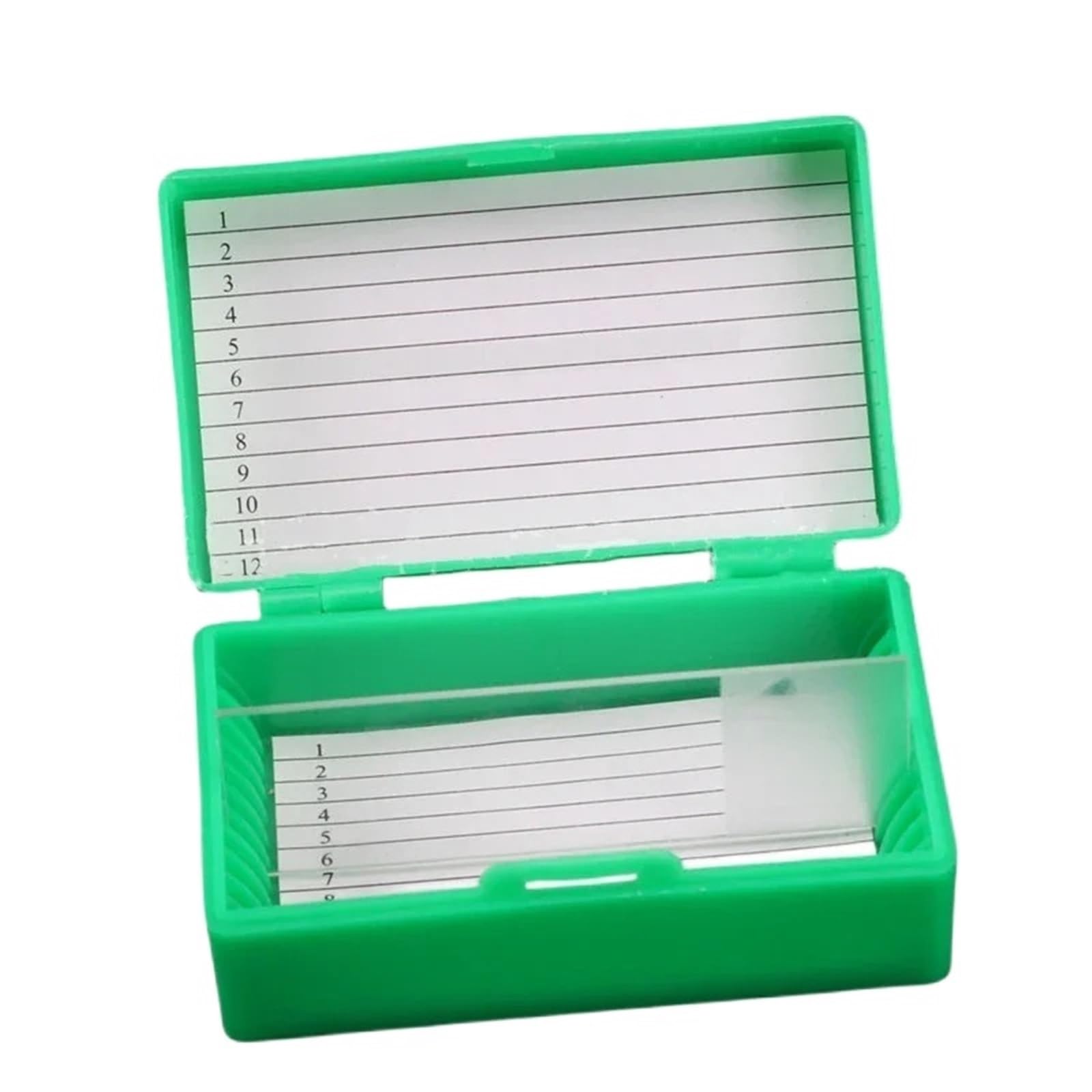 Pudełko do przechowywania preparatów mikroskopowych Bio Slice Box, kaseta z tworzywa sztucznego na preparaty biologiczne, do 12 preparatów, uchwyt na preparaty ABS, 10 szt.