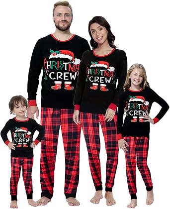 Family Matching Pajamas Sets Merry Christmas ELF Print Xmas Holiday Sleepwear Outfits Pjs