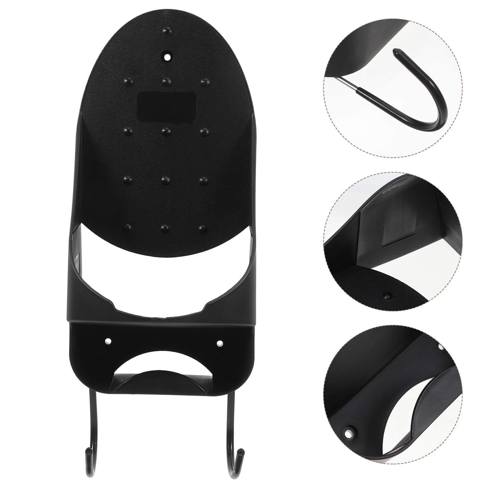 LIFKOME Porta Nero con Rimovibili Stiro da Parete Ganci Ferro Pbt | Uso per Camera D’albergo, Design Salvaspazio, Adatto a Impieghi Frequenti