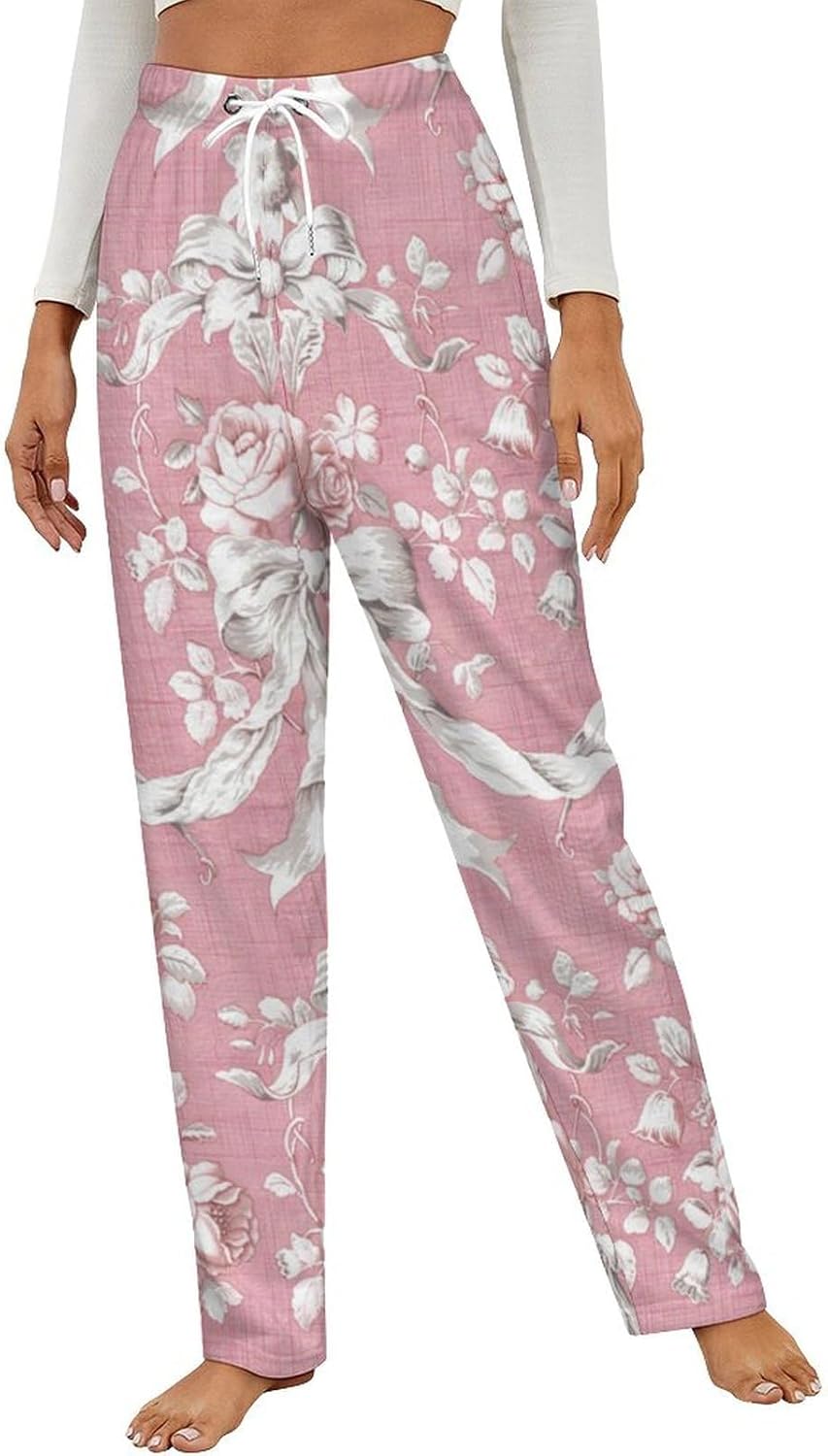 Womens Sleep Pajama Pants Birds Pattern Warm Lounge Sleepwear Pants PJ Bottoms