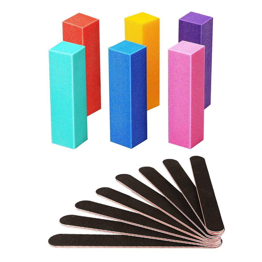 14Pcs Nail Files and Buffers Set Professional, Rough Emery