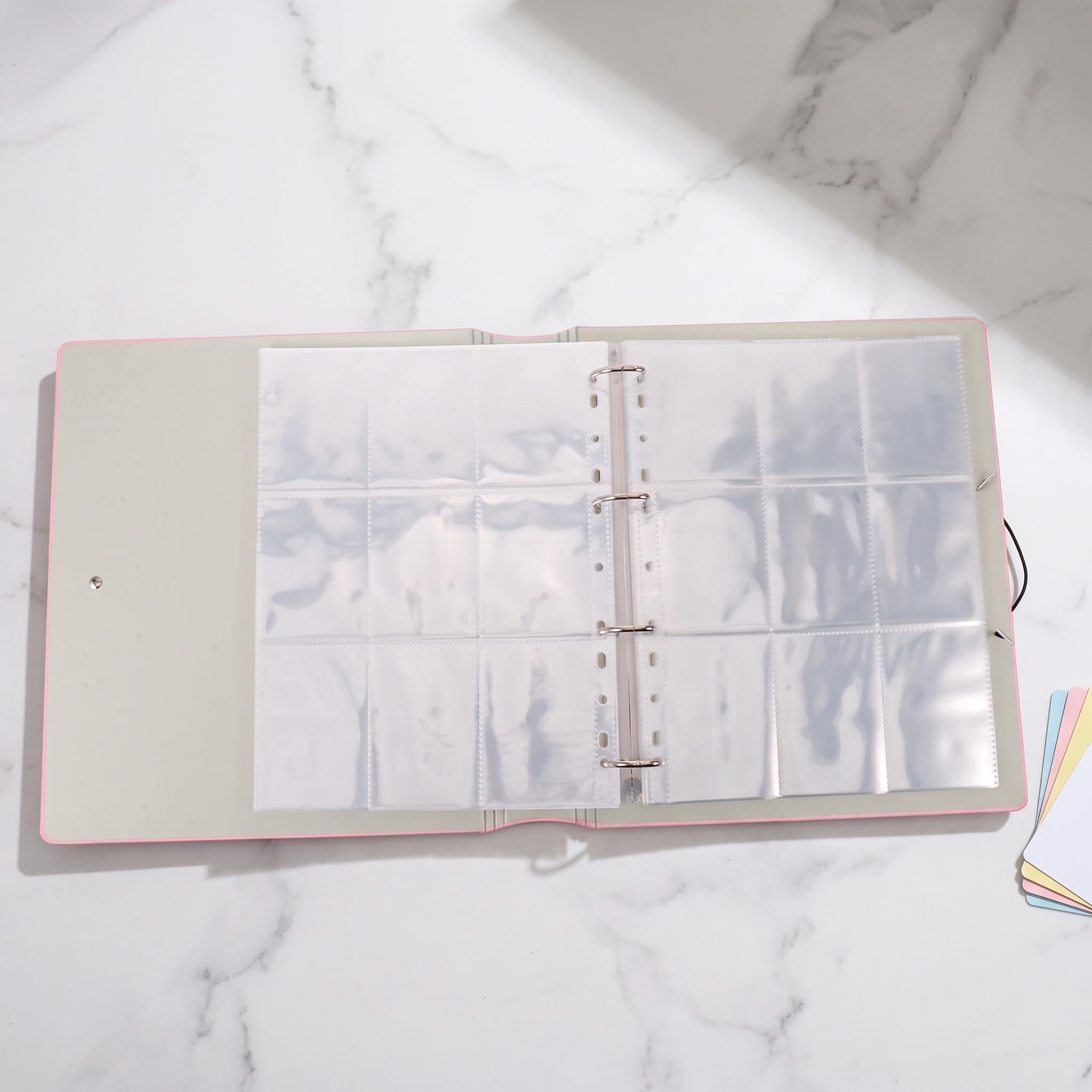 ibasenice Album fotografico Kpop con photocard, 25 pagine e 9 tasche, rosa.