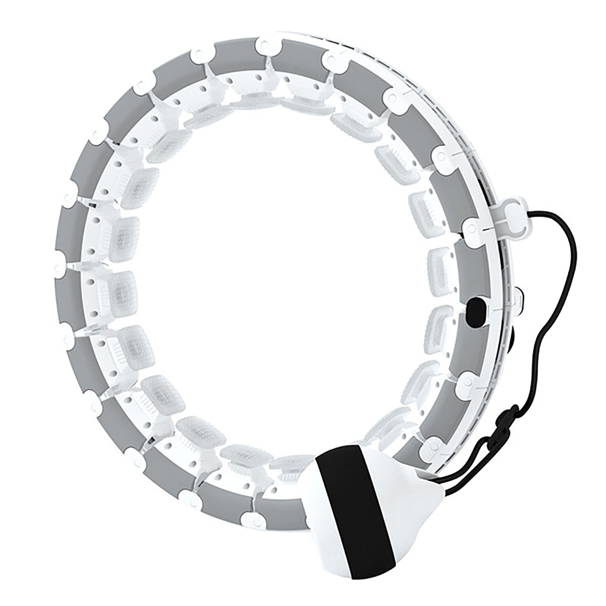 Smart Hula Hoop FüR Erwachsene und Kinder, Smart Fitness Reifen mit Automatisch Drehendem Ball, FüR Fitness Workout Gewichtsverlust/grau / 24 Knots