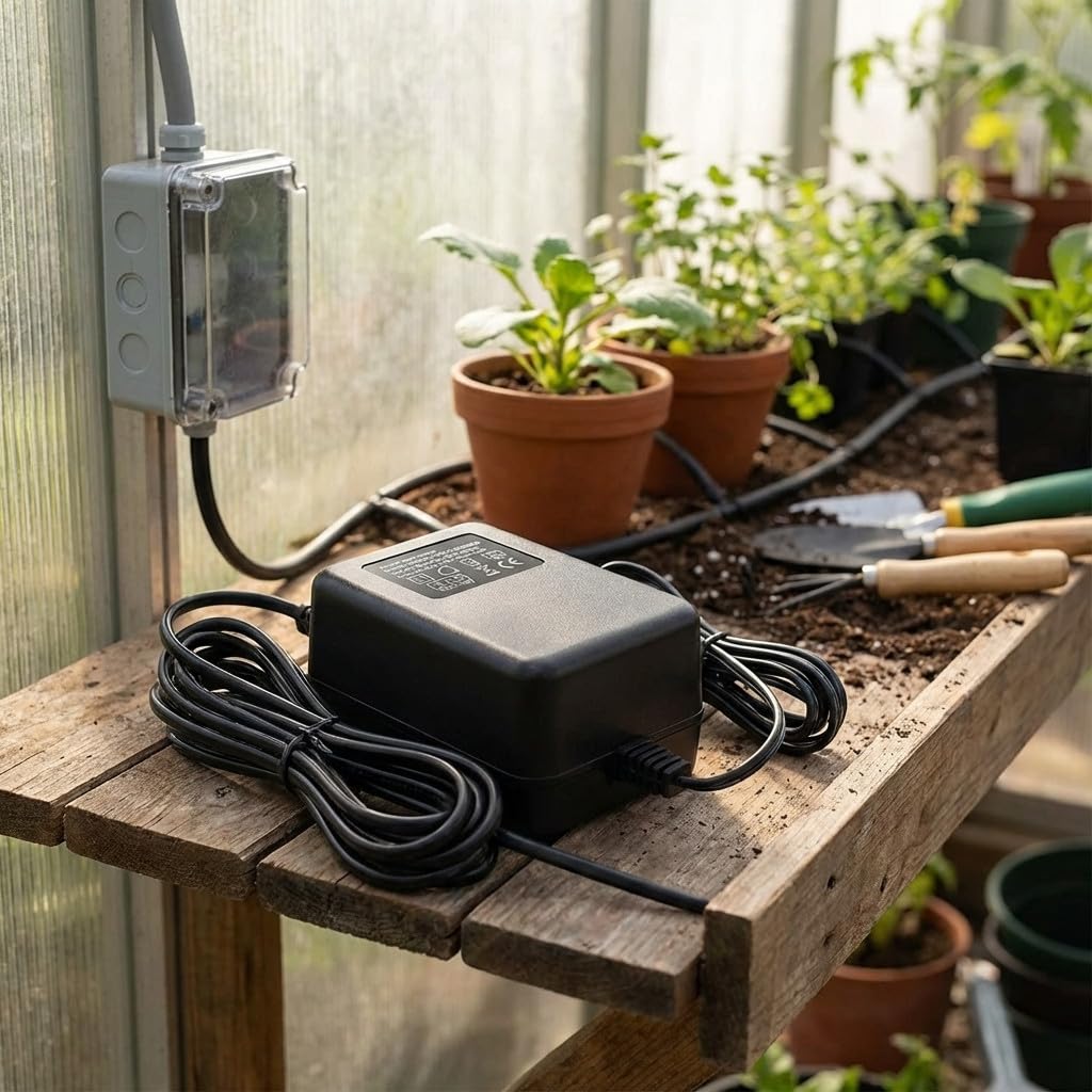 Transformador 220V - 24V AC 1,5 Amperios para Programadores de Riego