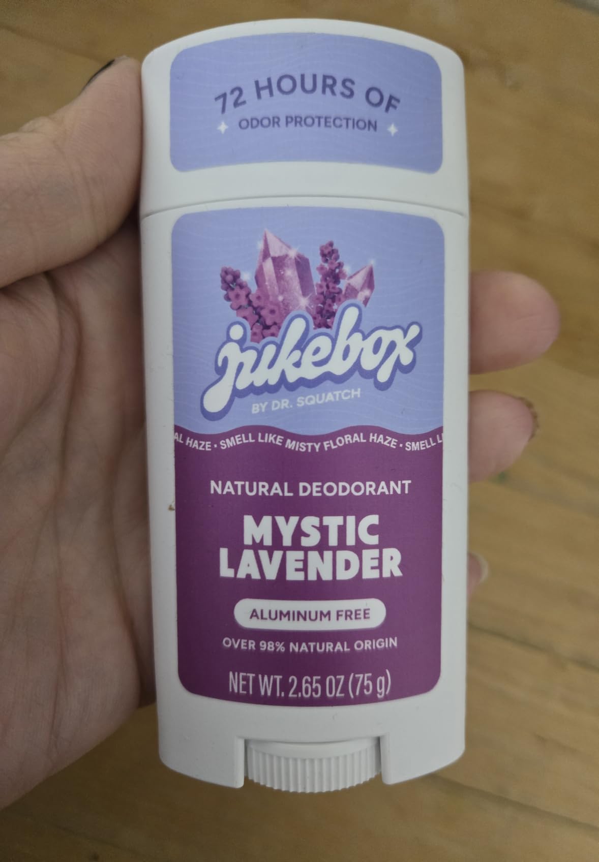 Jukebox Natural Women’s Deodorant – Aluminum Free, 72 Hour Odor Protection – Made with Arrowroot, Charcoal & Postbiotics – Mystic Lavender, 2.65 oz