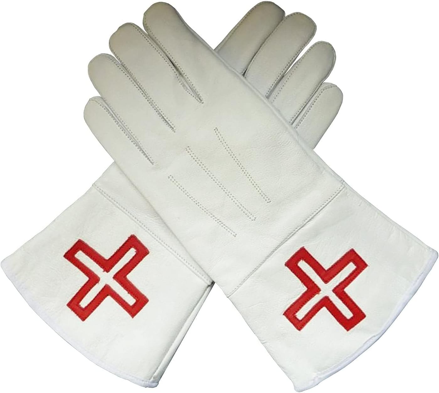 BRICKS MASONS St. Thomas of Acon Gauntlets Red Cross Soft Leather Gloves