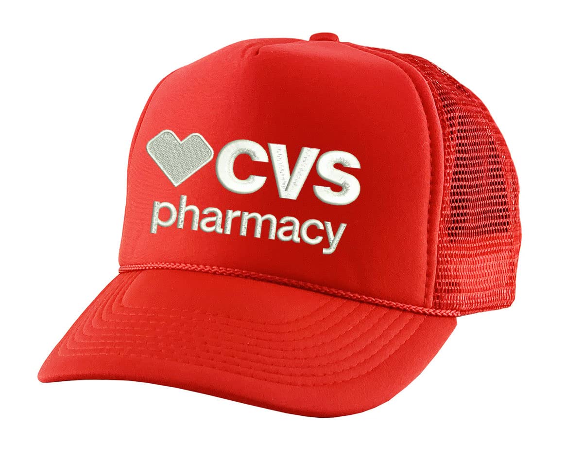 ALLNTRENDS CVS Trucker Hat Embroidered Pharmacy Hat Adjustable Embroidery Cap