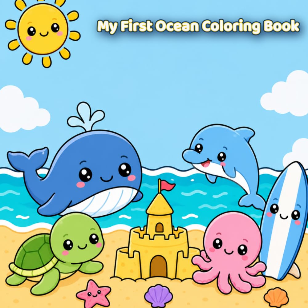 My First Ocean Coloring Book: A Beach Coloring Book for Toddlers Ages 3-6