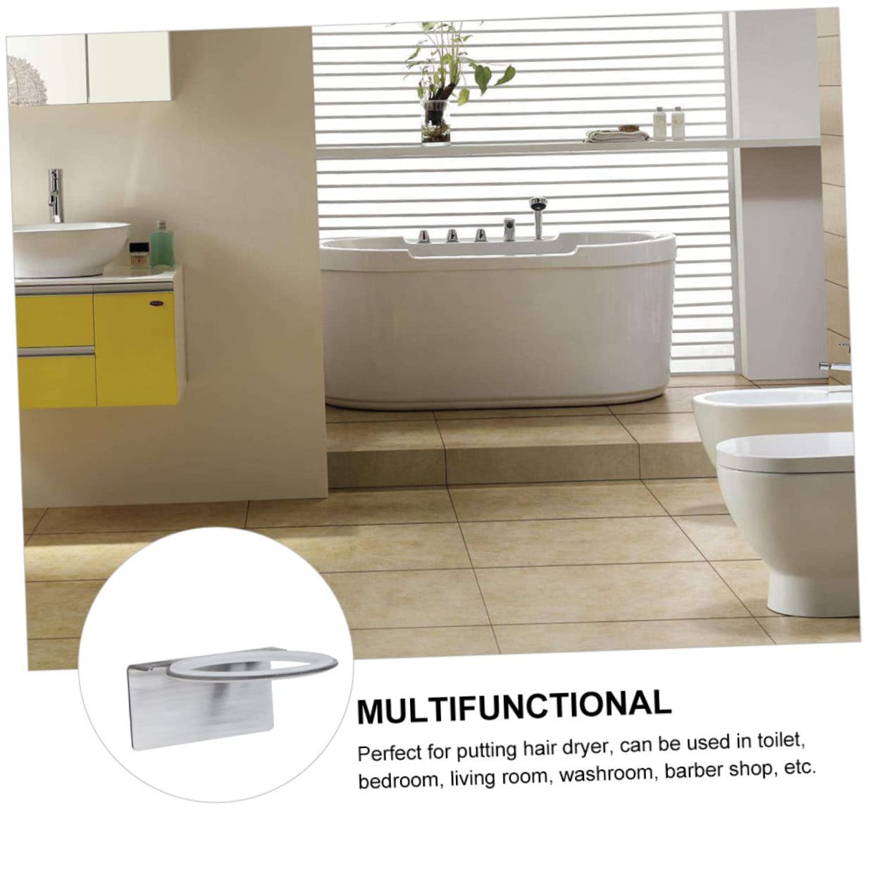 TOPBATHY 3pezzi Asciugacapelli Da Muro Acciaio Inossidabile Supporto Fissaggio Senza Forature Design Elegante Per Bagno e Casa Resistente e Facile Da Installare Portasciugacapelli Duraturo