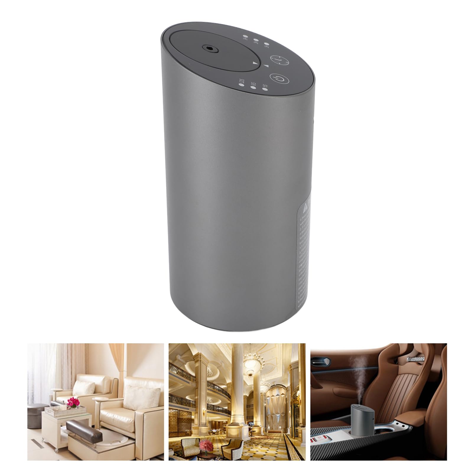 Fockety Difusor de Aceites Esenciales, Difusor Portátil de Aromaterapia de Aleación de Aluminio, sin Agua con Capacidad de 20 Ml, Batería de 2000 MAh y Temporizador