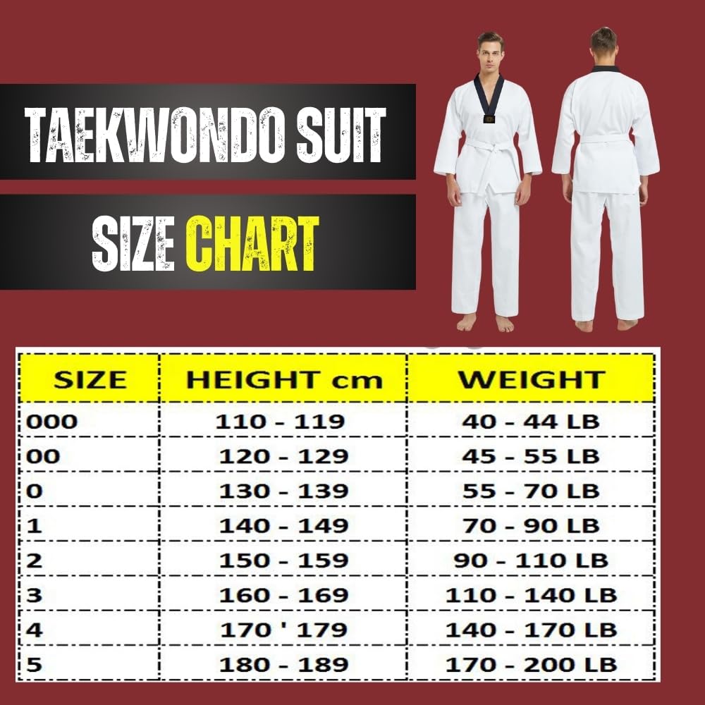 Traje Taekwondo, Kimono Judo BJJ Gi Premium Ligero Cuello en V Negro Uniforme para MMA Artes Marciales Entrenamiento