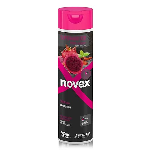 Novex Superfoods Dragon Fruit Goji Berry Champú Reconstruye la fibra capilar Para todo tipo de cabello y texturas 101 onzas