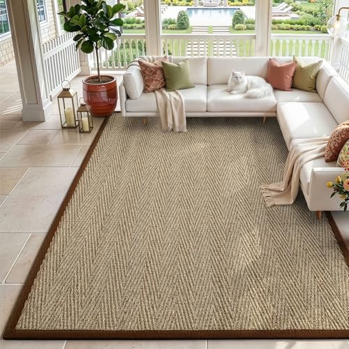DEXI Natural Fiber Braided Area Rug 8x10