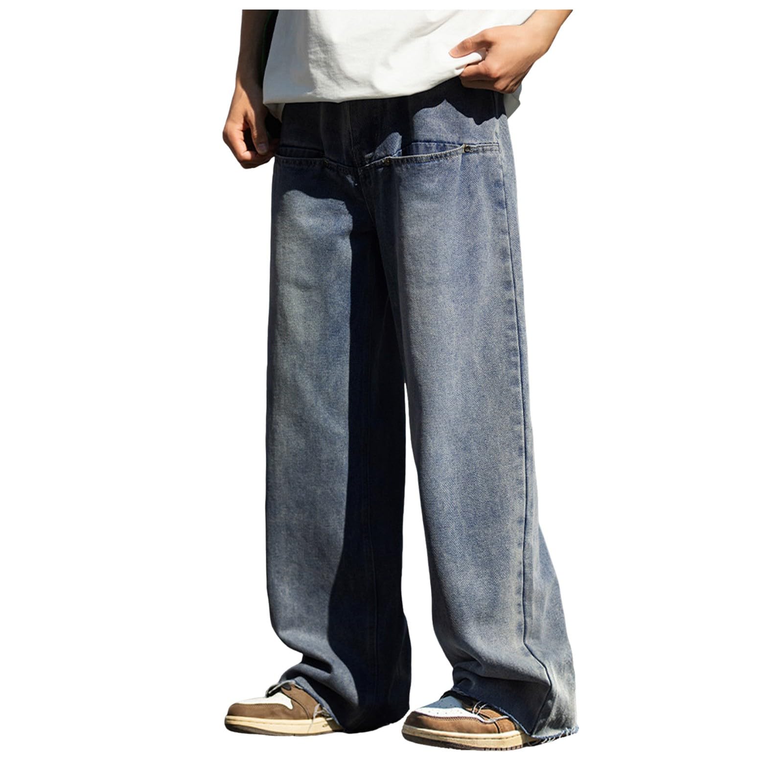 NerYuoMens Baggy Jeans Wide Leg Jeans Loose Denim Pants Stylish Fashion  Denim Trouser Pants Casual Cargo Jeans Work Pants Relaxed Casual Pants Loose
