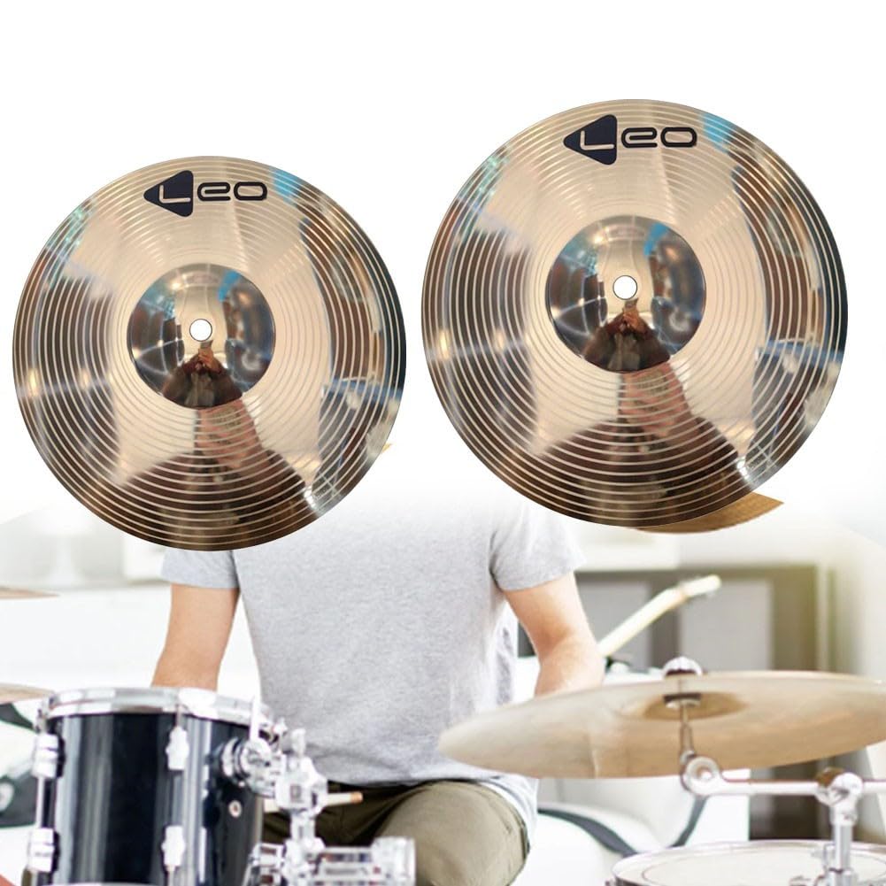 Cymbales en laiton Crash Ride de 25,4 cm, cymbales en laiton de 20,4 cm, cymbale de batterie percussion Splash Crash Jazz (25,4 cm)