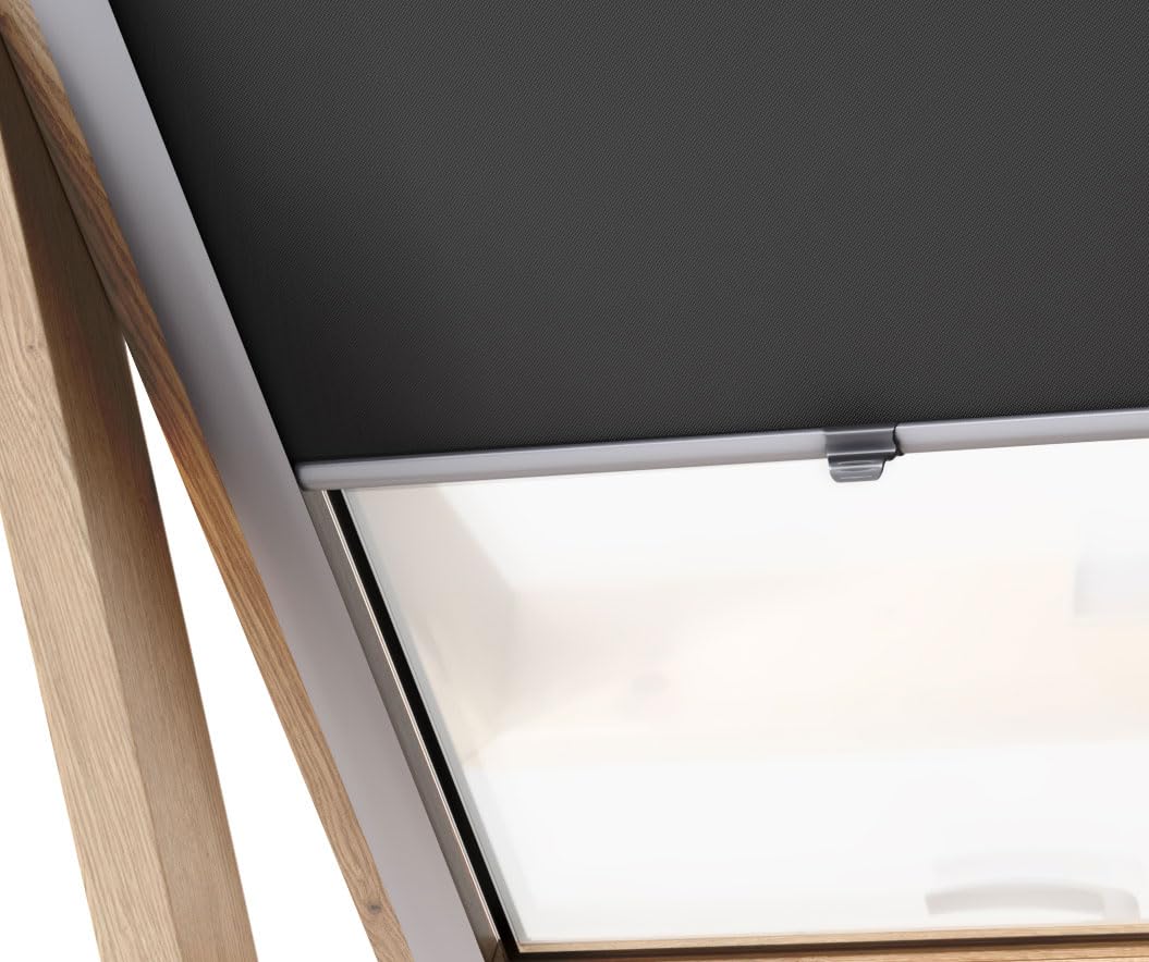 Stylo Tenda Oscurante Per Finestre Da Tetto – Per Finestre FAKRO - 100% Oscuramento - Alluminio Per Finestre FAKRO – Isolamento Termico – Protezione Solare - Nero FAKRO 78/98