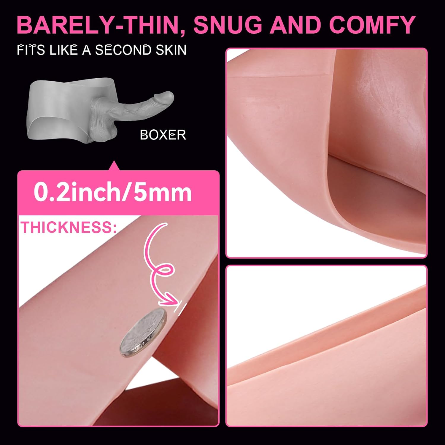 8.7'' Strap On Dick - Solid Dildo Panties, Realistic Wearable Dildo, High Elastic Silicone Strap On Penis, Reusable G-Spot Anal Sex Toy for Lesbian Women Couples