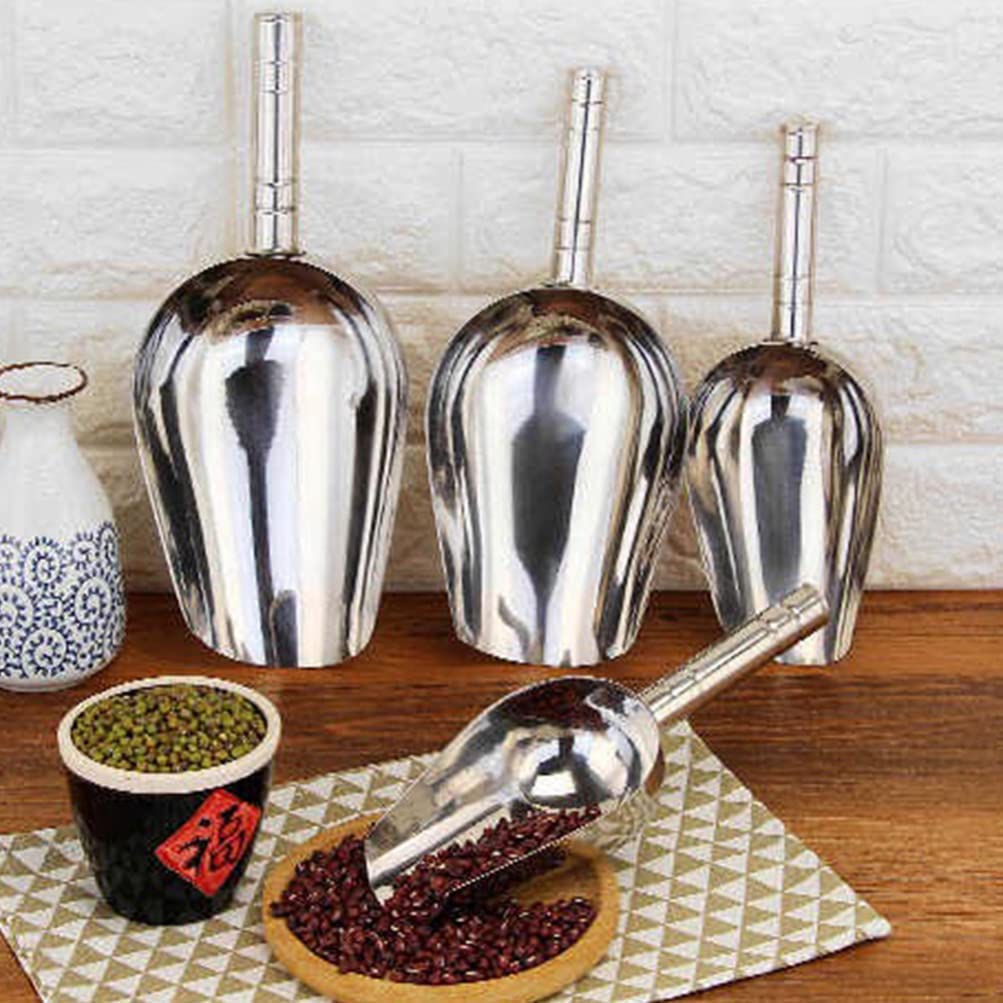 Cuchara para Hielo Palas para Cubitos de Hielo de Acero Inoxidable Comida Caramelo Grano Raspador Cuchara para café Cuchara dosificadora Tazas medidoras para Mascotas para Harina de Hielo Arroz Palo