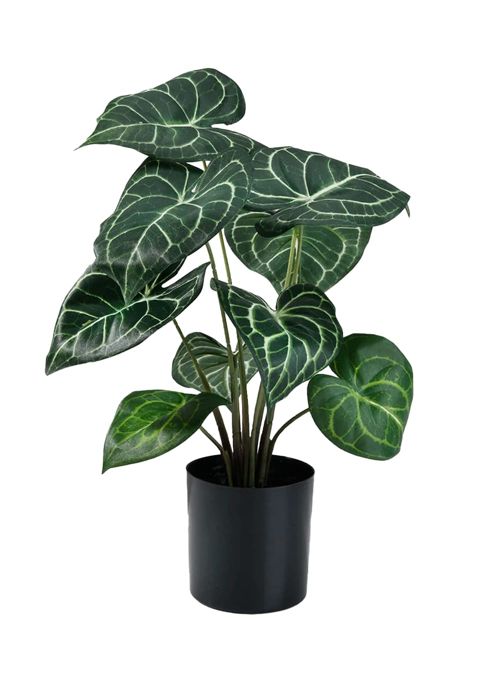Serene Spaces Living Artificial Anthurium Plant in Black Pot, Lifelike House Plant for Balcony, Living Room, Kitchen, Office, Patio, Bedroom, Entranceway, Gift Idea, 12