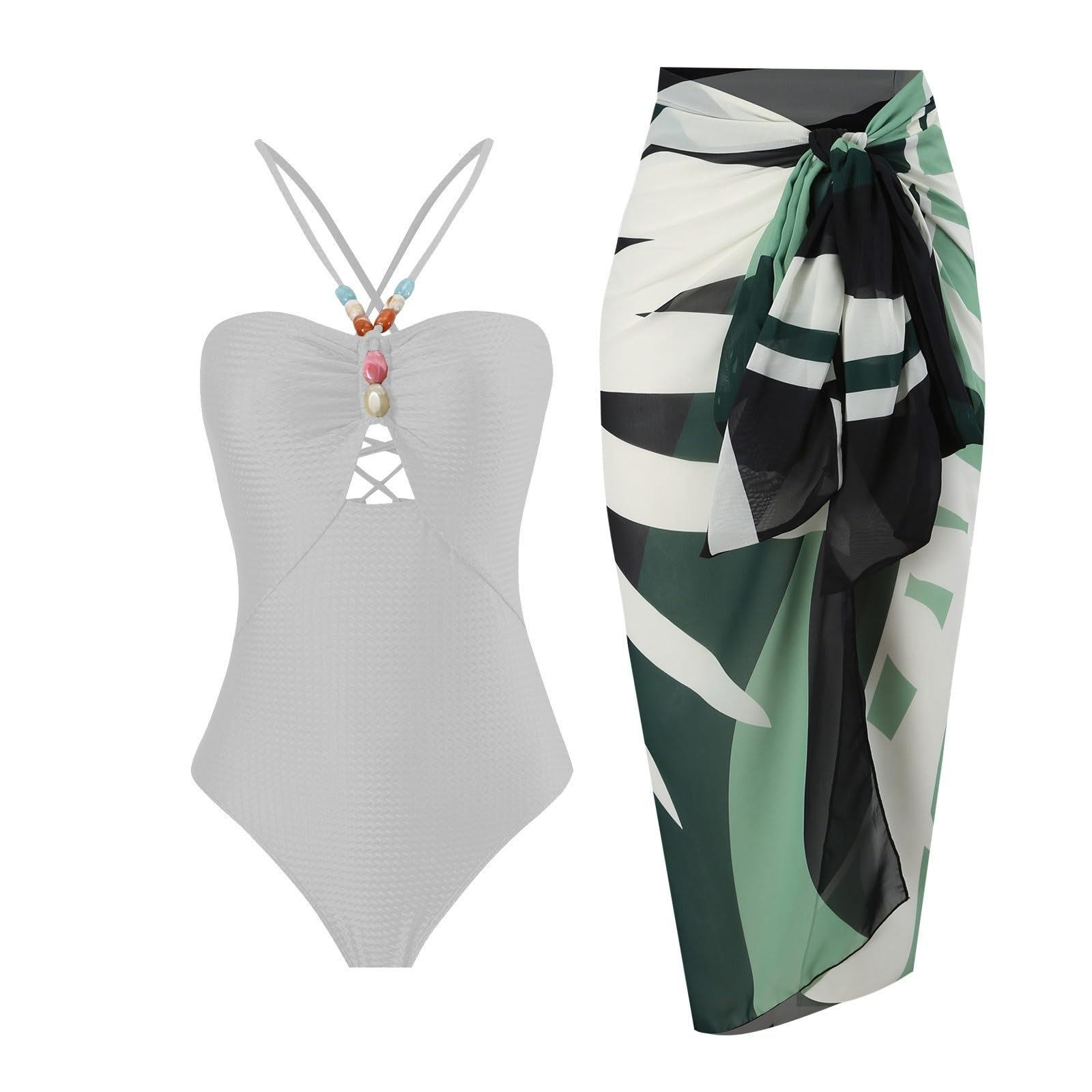 Maillot de bain une pièce femme vintage sculptant avec sa robe de plage fluide