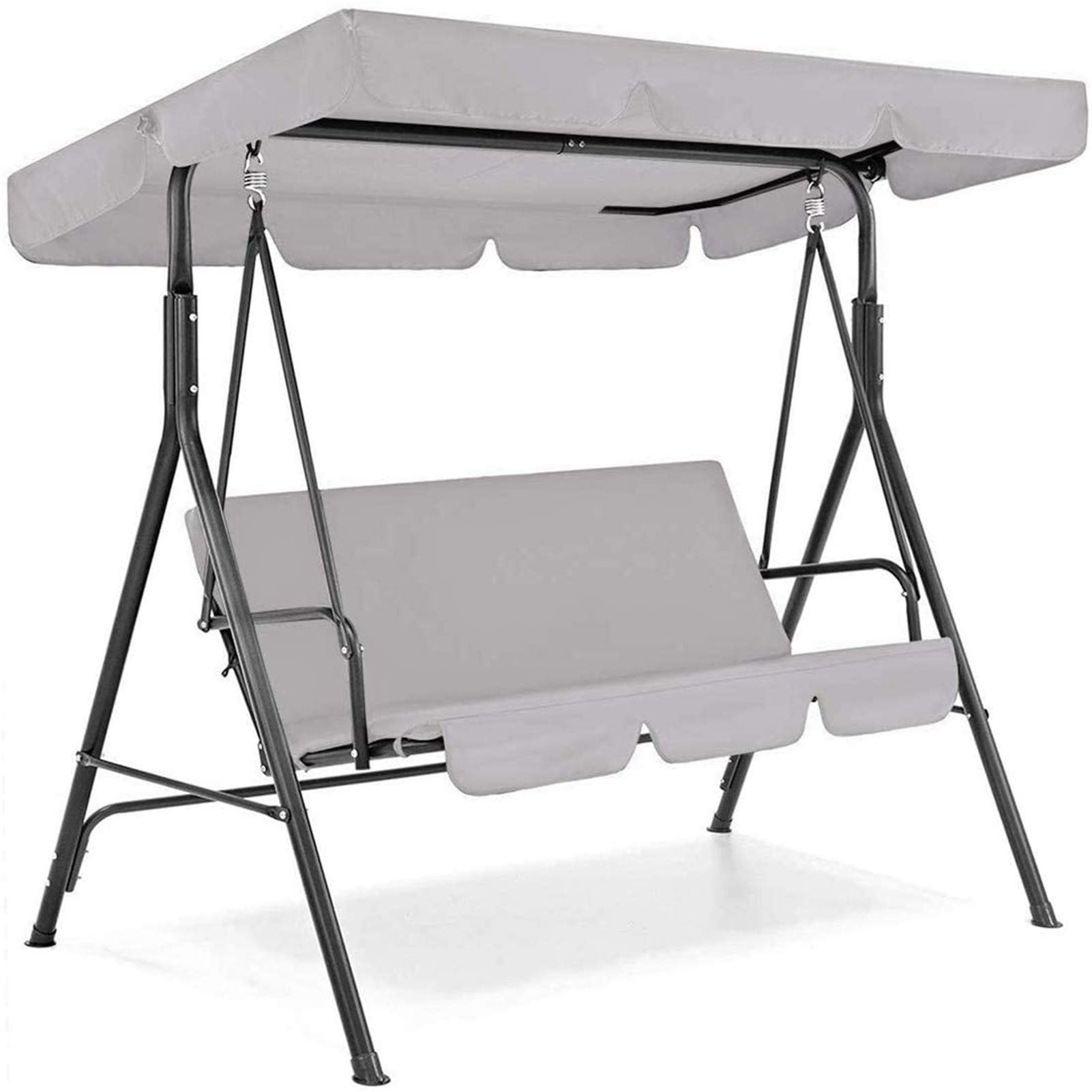 BEDSETS Swing Seat Canopies Replacement Canopy,Waterproof Top Cover&Seat Cover Dust Guard Protector Garden Patio Outdoor 2 & 3 Seater Sizes (Gray,190 * 132 * 15cm)