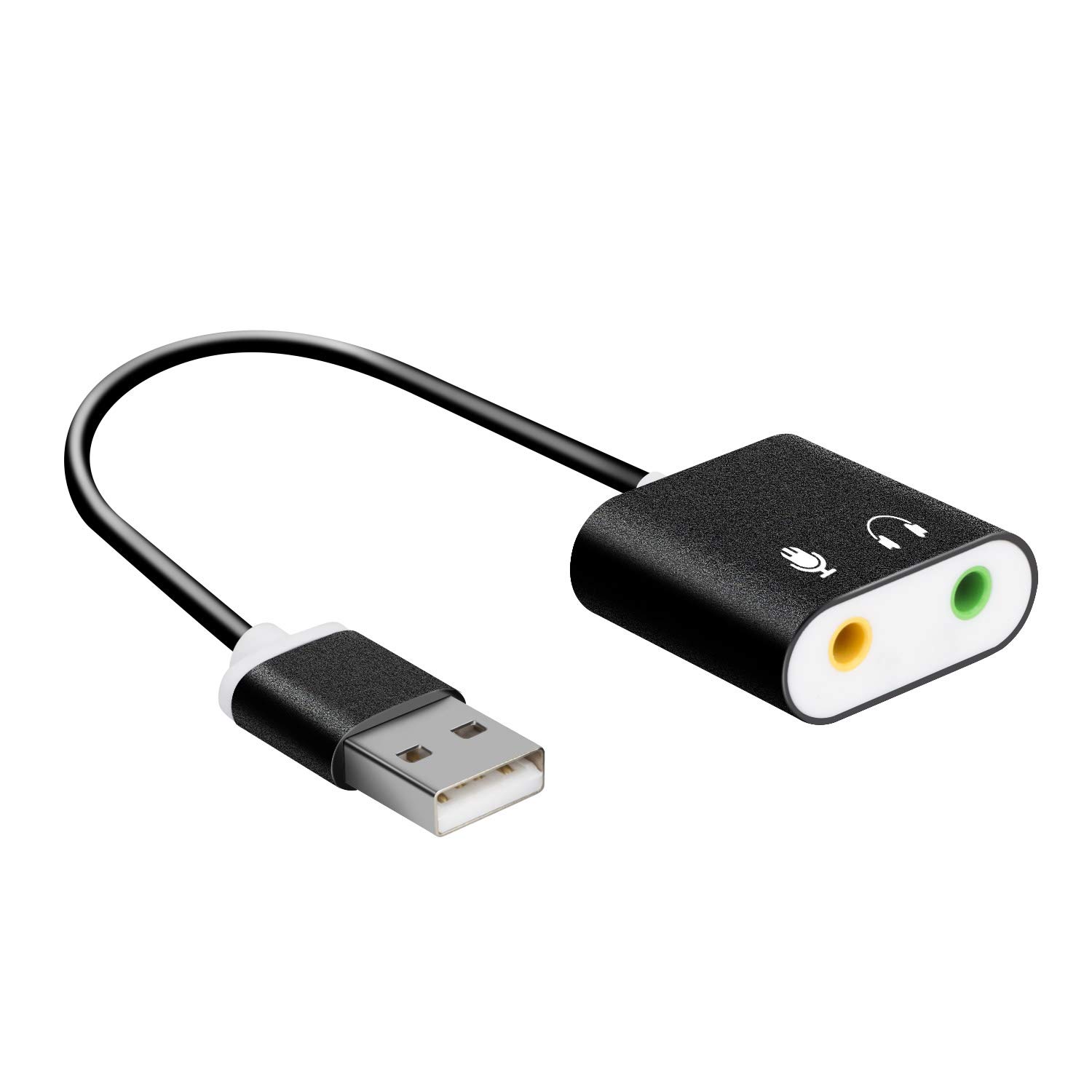 kimafun usb external stereo sound adapter for windows and mac with two separated 3.5mm jack, plug and play no drivers needed…