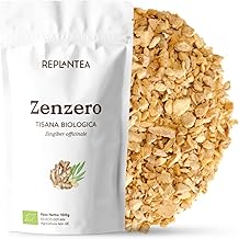 Organic Ginger Herbal Tea 100 g (50 Cups) | Ginger Root for Infusion | 100% Dried Ginger Cut Zingiber Officinale Replanta