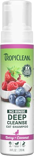 TropiClean Berry & Coconut Waterless Cat Shampoo | Deep Cleansing