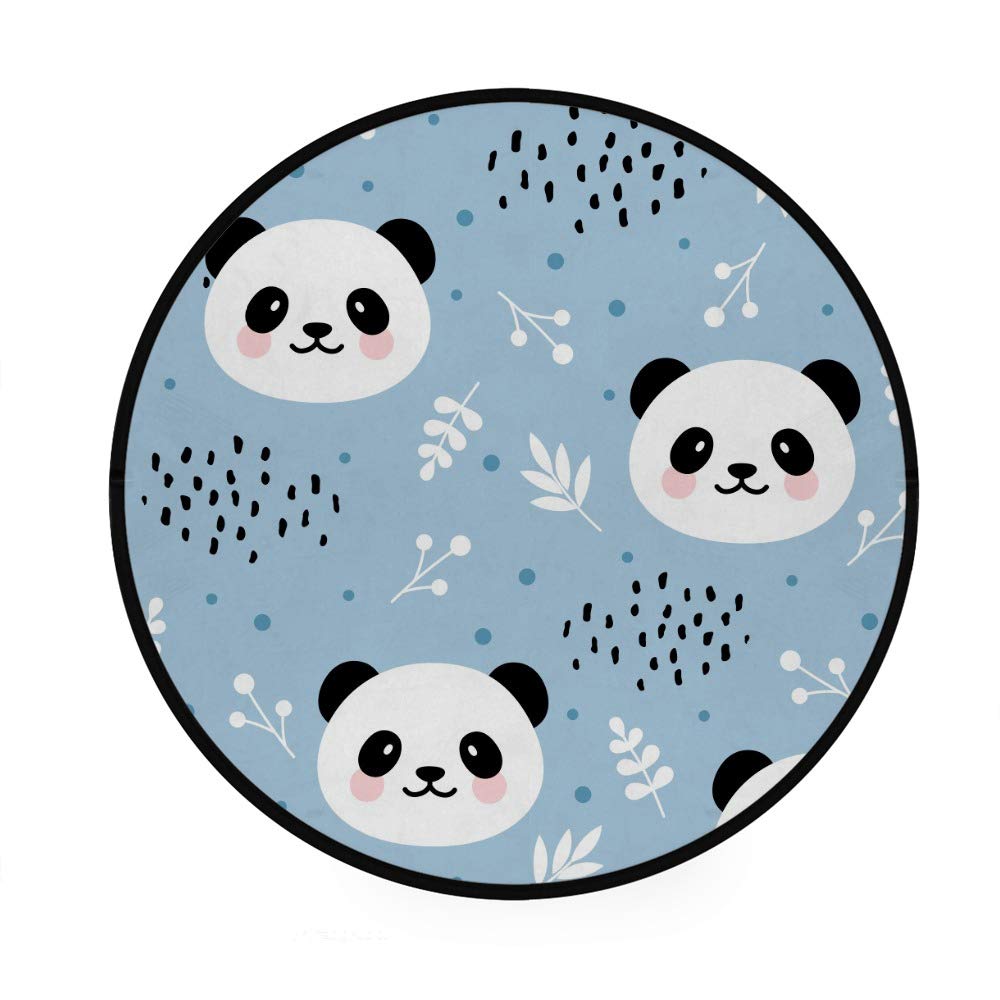 Tapis antidérapant et absorbant paillasson rond panda mignon