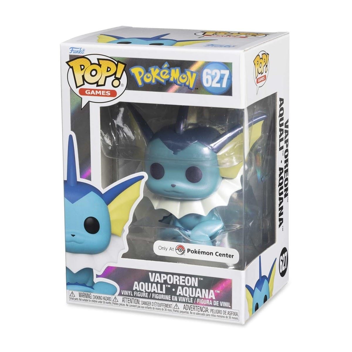 Funko Multicolor Pop! Games: Pokémon - Vaporeon (Pearlescent Pokémon Center Exclusive) #627