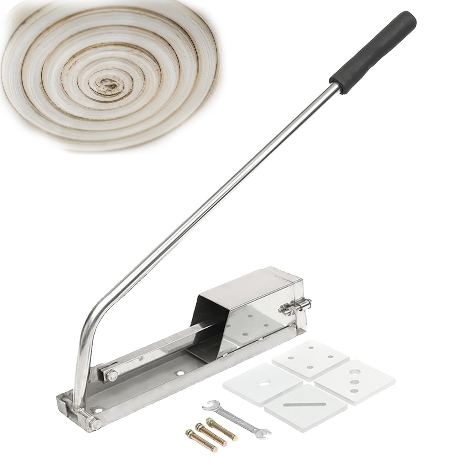 Edelstahl-Tonpresse, wandmontierte 4-Schicht-Tonpresse mit 4 Matrizen, Keramik-Weichtonpresse, kommerzielles Tonpresswerkzeug für Atelier, Schule und Hobbyisten