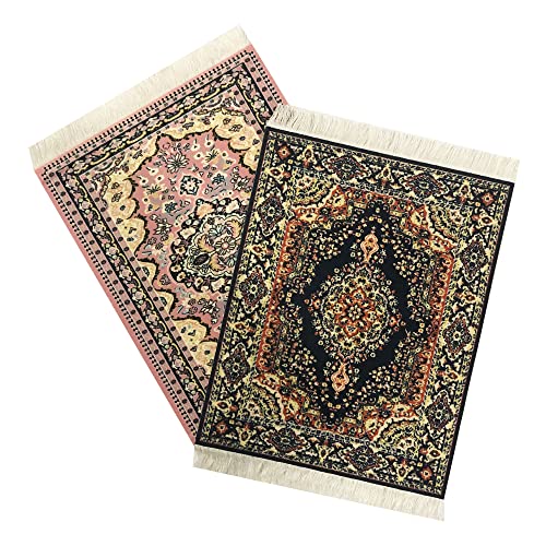 Samsrainbow 2er Set Teppich Mauspad - Büro Zubehör - Orientalischer Mini Teppich Computer...