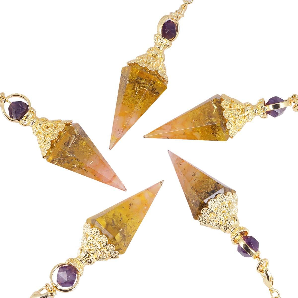 rockcloud Healing Crystal Point Pendulum for Divination, Chakra Reiki Dowsing Balancing 6 Facet Pendant, Amethyst: Home & Kitchen