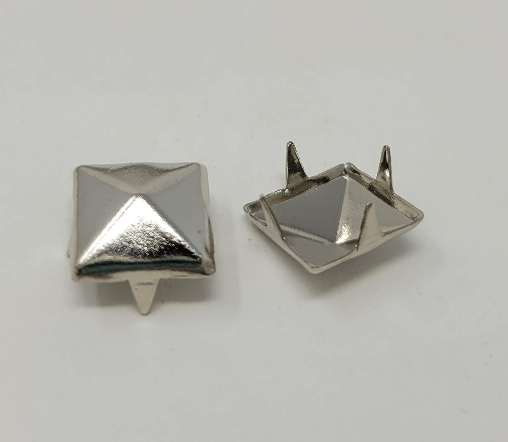 9mm Square Pyramid Domed Raised Silver Tone Metal Nailheads Decorative Craft Studs (Pack of 100)