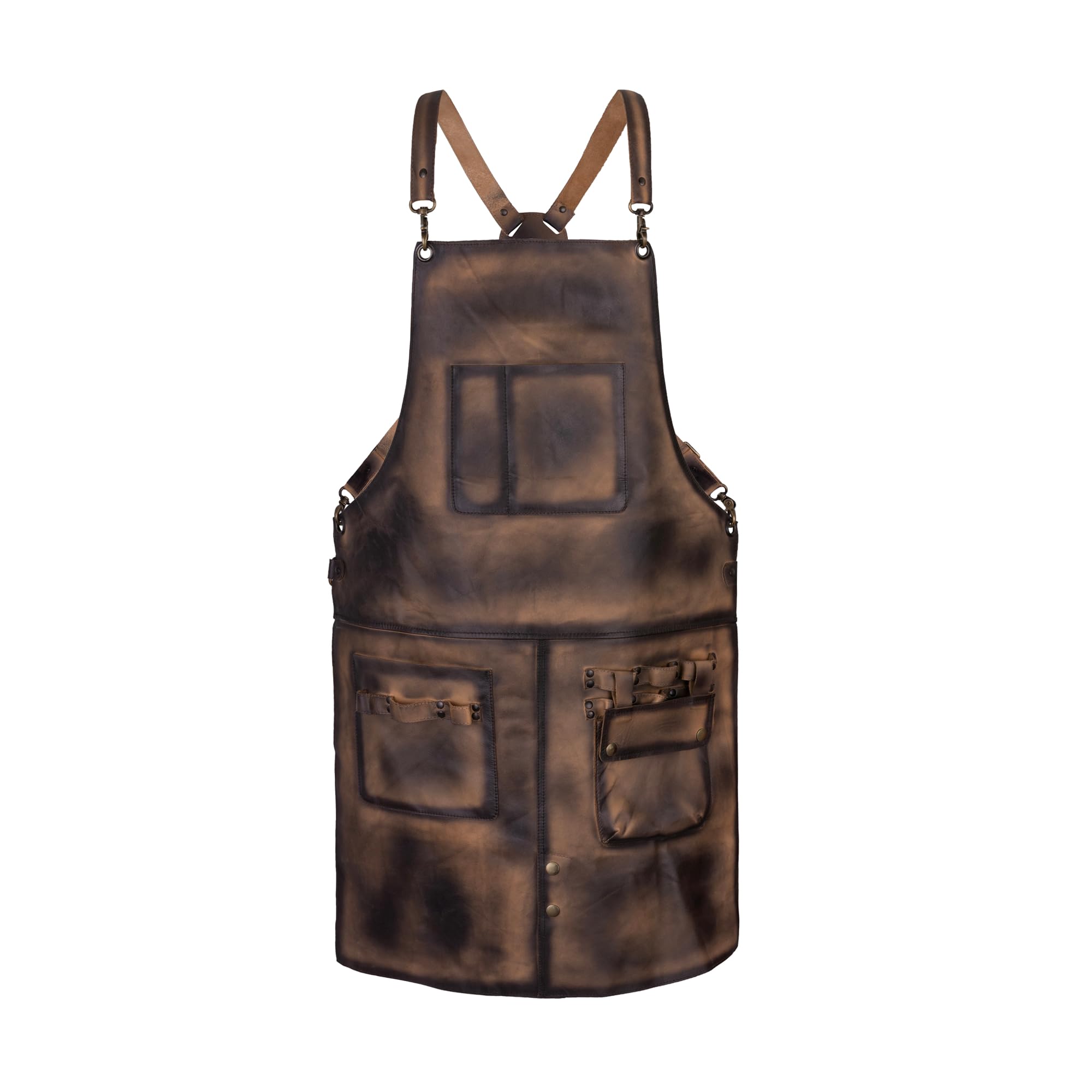 Full Grain Leather Apron Leather Apron Butcher DIY BBQ Cooking Blacksmith Barber woodwork apron (Birthday Gift (Brown Wax)