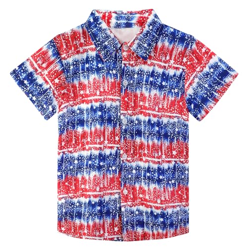 Image of XiaoMoSha Hawaiian Shirts for Boys Button Down Shirt Short Sleeve Shirts Girls Hawaiian Shirt Summer Beach Tops for Kids
