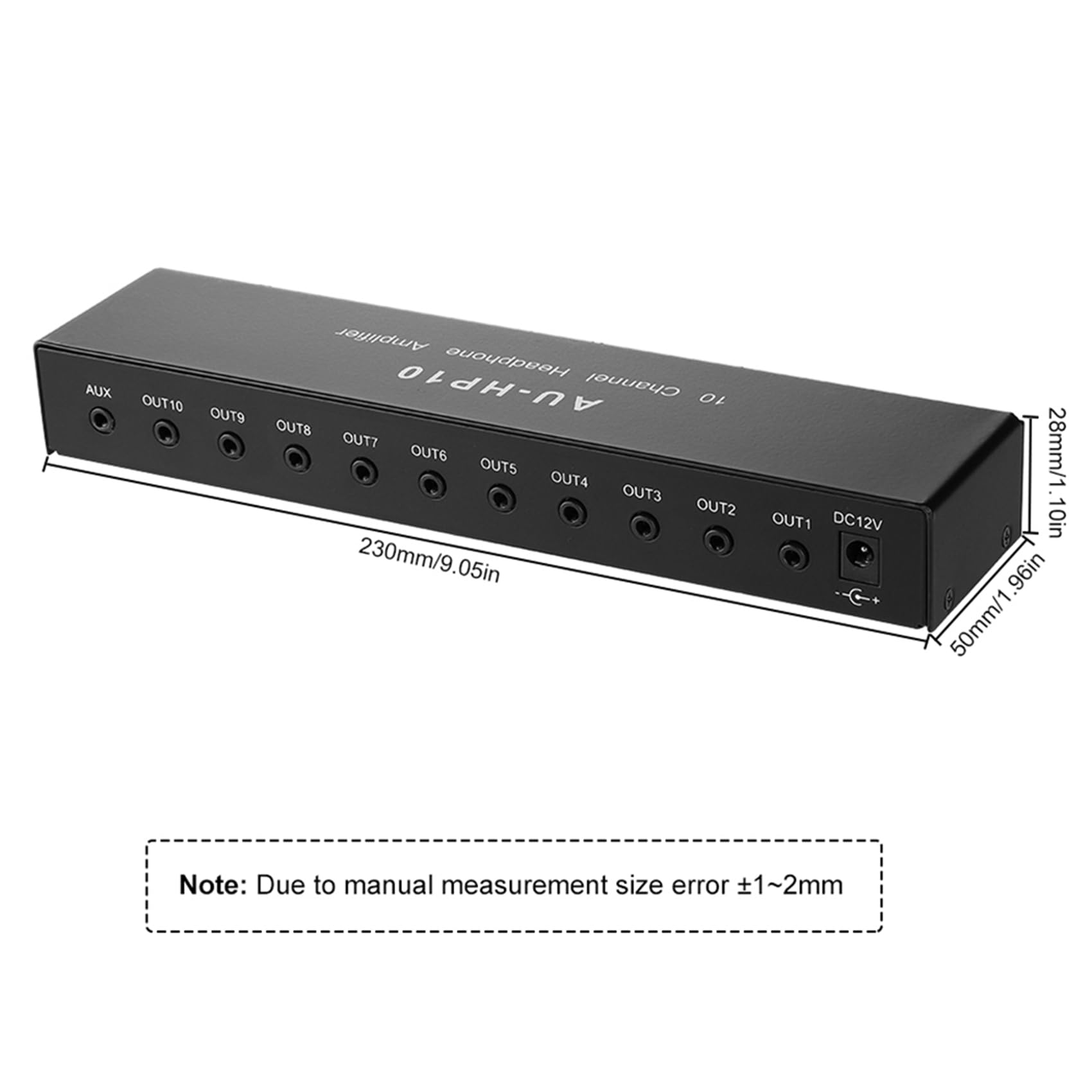 2 x AU-HP10 10-kanałowe słuchawki stereo, 1 wejście, 10 wyjść, wstępny wzmacniacz niezależne sterowanie NJM4556A DC12-24 V