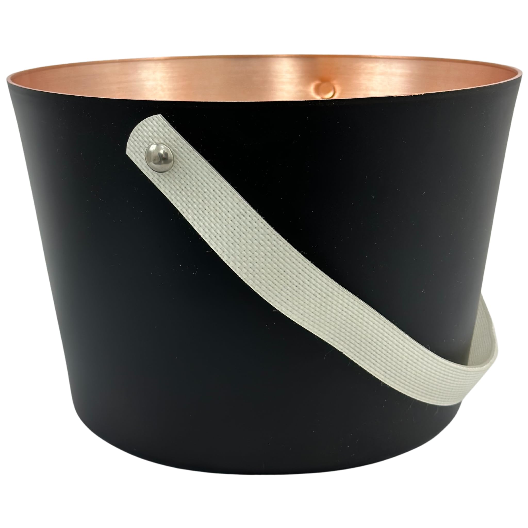 Saunaeimer aus Aluminium schwarz-gold mit flexiblem Tragegurt der Marke SudoreWell by MaReBa24®