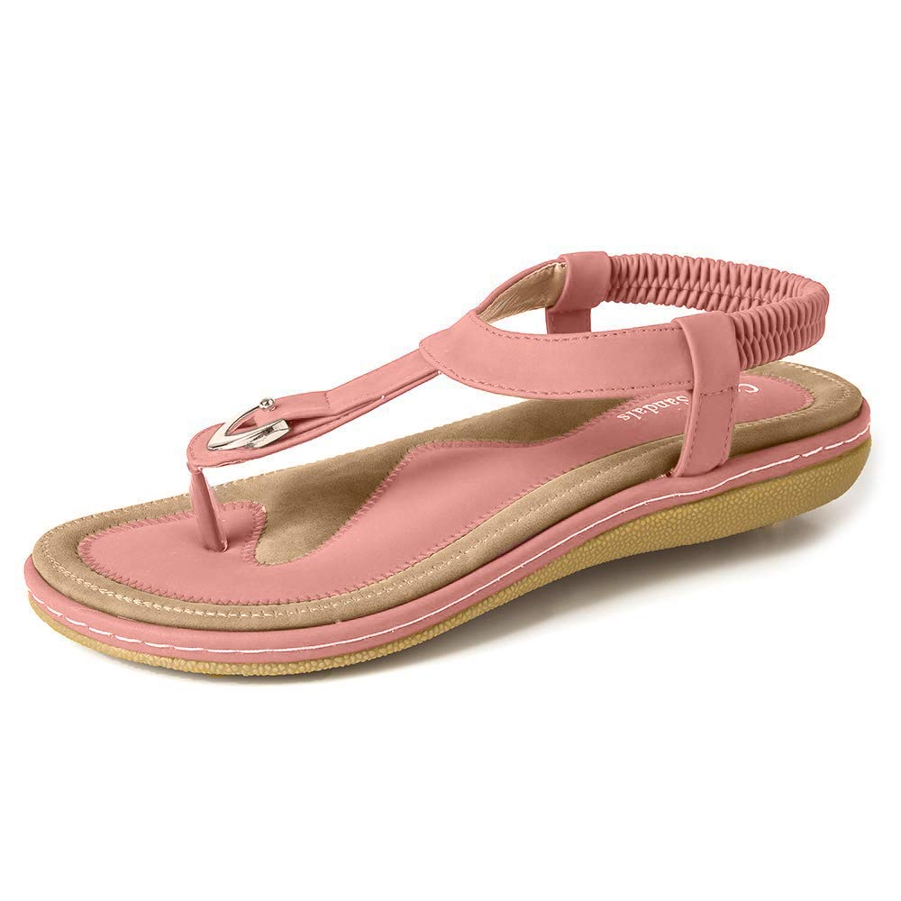Womens Comfy Sandals, Comfort Slip On Summers Sandals (5, Pink)