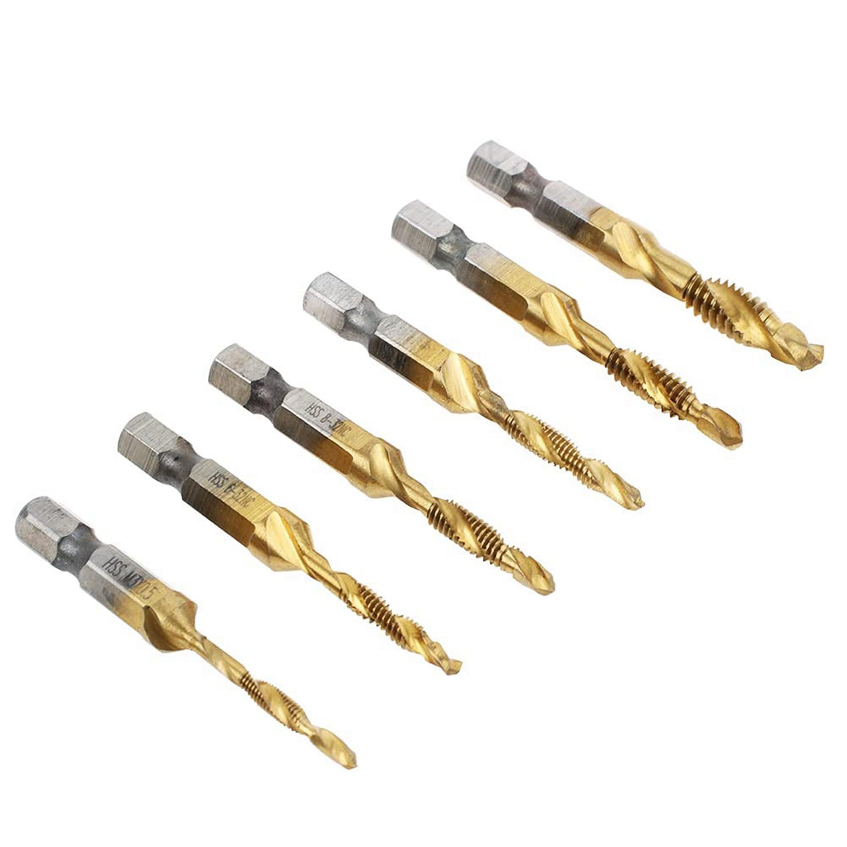 Set di punte per trapano a combinazione di colore titanio 39 pezzi SAE e Metrico Tap Bit Kit per filettate foratura sbavatura