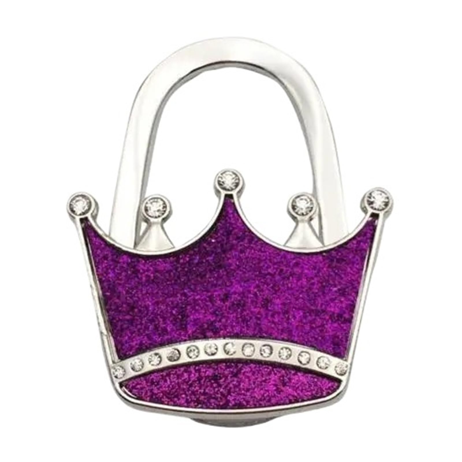 GHHZML Handbag Hooks for Tables Bag Hook Shiny Folding Zinc Alloy Rhinestone Crown Star Table Edge Handbag Hanger for Home Keychain Cute Pendant(Color04)